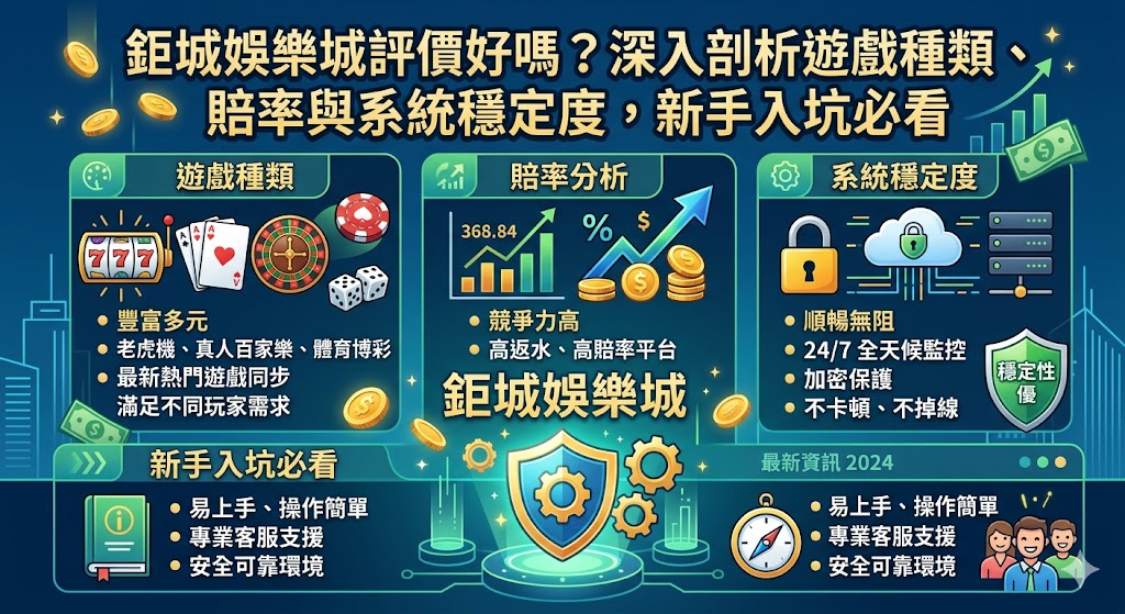 鉅城娛樂城評價好嗎？深入剖析遊戲種類、賠率與系統穩定度，新手入坑必看